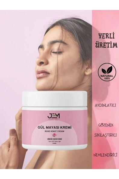 Jem Kozmetik Bitkisel Nemlendirici Gündüz Gül Kremi 100 ml Gül Mayası Kremi ürün görseli 1