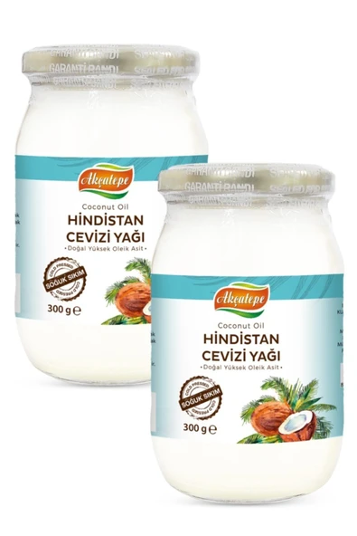 akçatepe 2 Adet Soğuk Sıkım Doğal Hindistan Cevizi Yağı 300ml ürün görseli 1