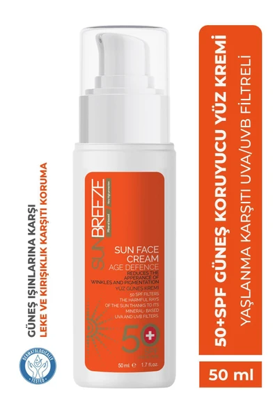 SUN BREEZE Yüksek Koruma Ve Nemlendirici Etkili Yüz Güneş Koruyucu Krem Spf 50 Yüksek Korumalı 50 ml ürün görseli 1