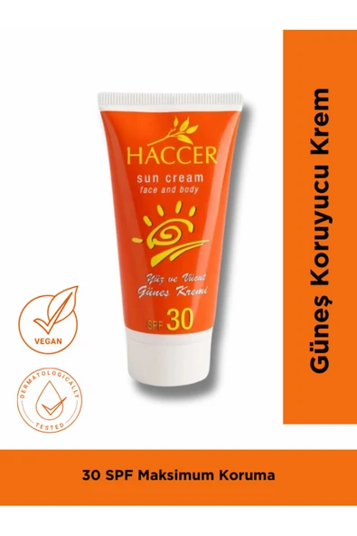 Haccer Güneş Koruyucu Krem 30 Spf 150ml ürün görseli 1