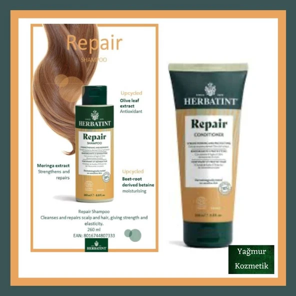 Herbatint Repair Shampoo 260 ml & Herbatint Repair Organic Conditioner 200 ml ürün görseli 1