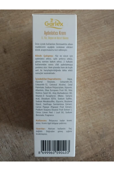Garlex Aydınlatıcı Krem 100 Ml - Resim 2
