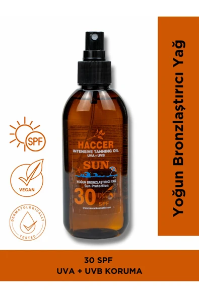 Haccer Yoğun Bronzlaştırıcı Yağ 30 Spf 150 ml ürün görseli 1