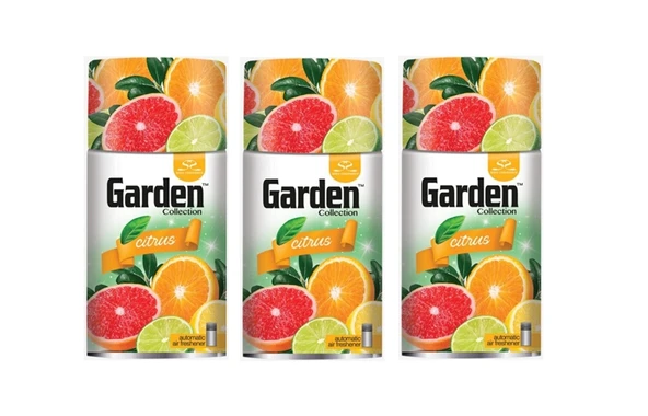Garden Otomatik Hava Temizleyici Makina Sprey Narenciye Portakal Limon Oda Koku 3 Adet x 260 Ml ürün görseli 1