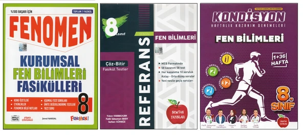 FENOMEN 8.SINIF KURUMSAL FASİKÜLLERİ +NEWTON REFERANS+NEWTON KONDİSYON FEN BİLİMLERİ (3 KİTAP) ürün görseli 1