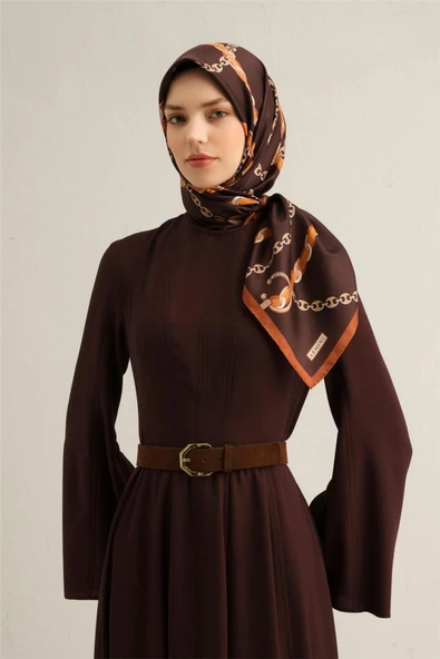 Desenli Ipek Sura Eşarp 9346- 35 ürün görseli 1