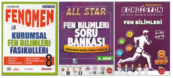 FENOMEN 8.SINIF KURUMSAL FASİKÜLLERİ+NEWTON ALL STAR+KONDİSYON FEN BİLİMLERİ (3 KİTAP) ürün görseli 1