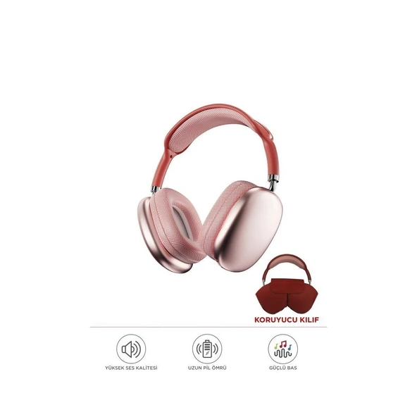P9 Air Pro Max Kablosuz 5.3 Mikrofonlu Sd Kart Girişli Aux Kablolu Bluetooth Kulaklık Kılıf Hediyeli ürün görseli 1