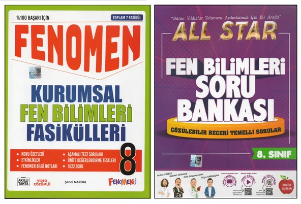 FENOMEN 8.SINIF FEN BİLİMLERİ KURUMSAL FASİKÜLLERİ+NEWTON ALL STAR FEN BİLİMLERİ (2 KİTAP) ürün görseli 1