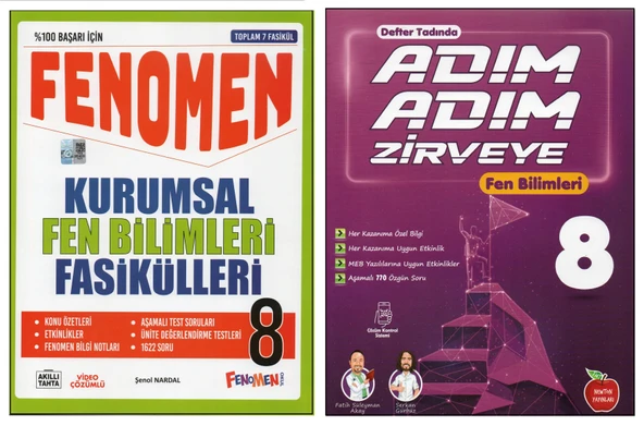 FENOMEN 8.SINIF FEN BİLİMLERİ KURUMSAL FASİKÜLLERİ+NEWTON ADIM ADIM ZİRVEYE FEN BİLİMLERİ (2 KİTAP) ürün görseli 1