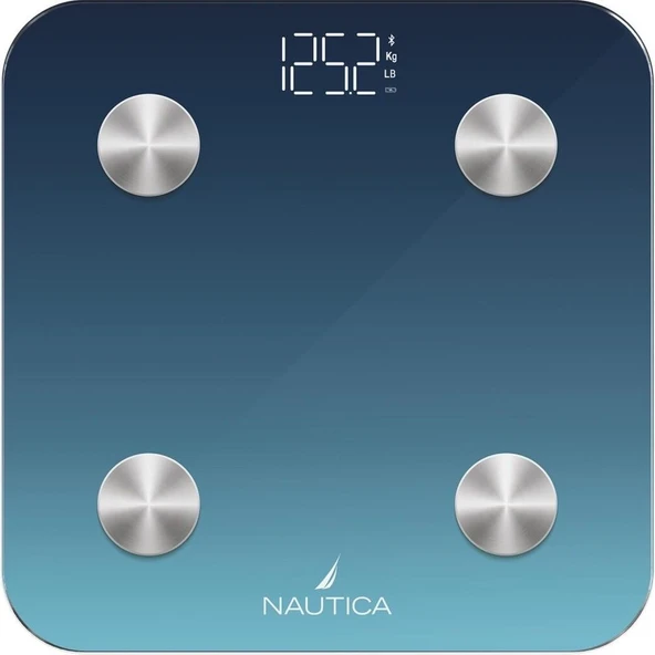 Nautica BT600 Bluetooth Vücut Analizli Yağ Kas Su Ölçer Akıllı Tartı Aqua ürün görseli 1