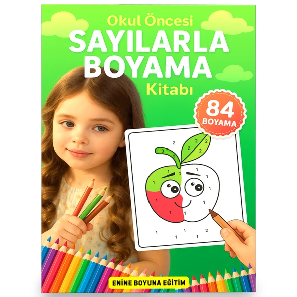 Okul Öncesi Sayılarla BOYAMA Kitabı (Spiralli 84 Boyama) ürün görseli 1