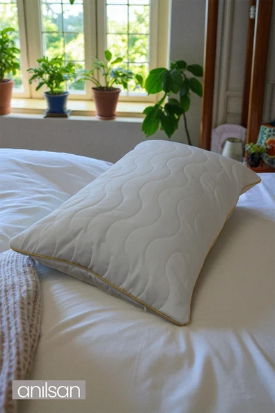 Biyeli Kapitone Deluxe Pamuklu Fermuarlı Yastık Koruyucu Kılıf 50x70 cm ürün görseli 1