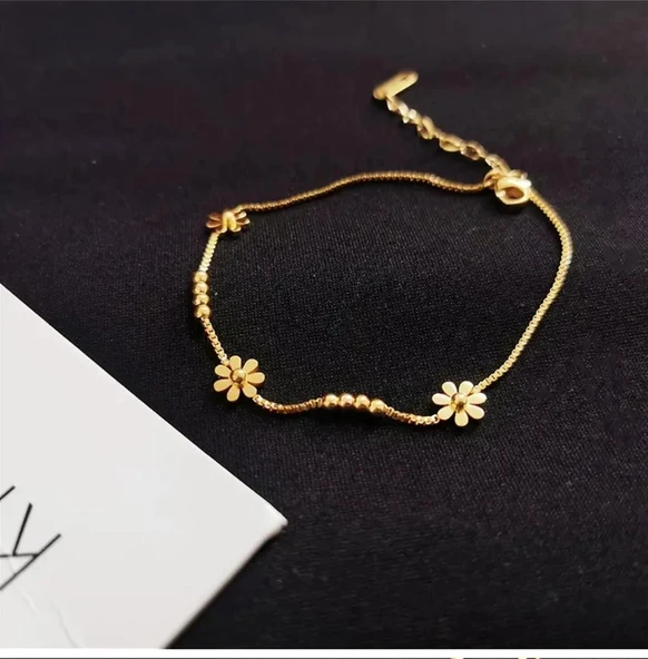 Çiçek Gold Çelik Bileklik Sns098 - Resim 5
