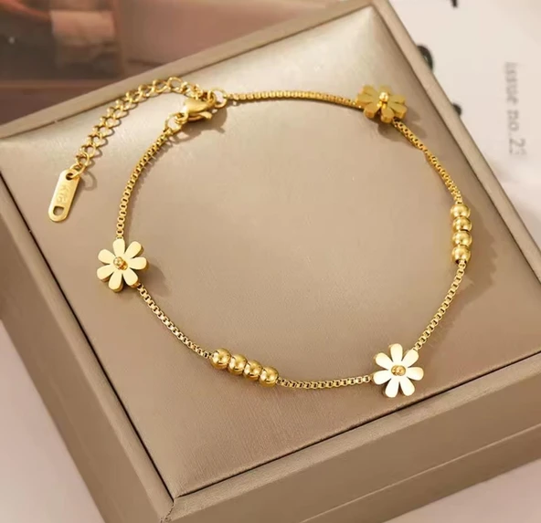 Çiçek Gold Çelik Bileklik Sns098 ürün görseli 1