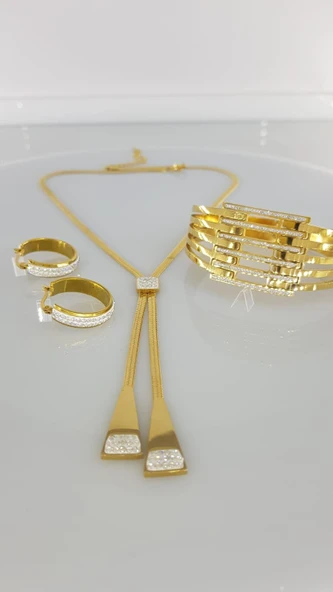 Kraliçe Gold Çelik Takı Seti 350 ürün görseli 1