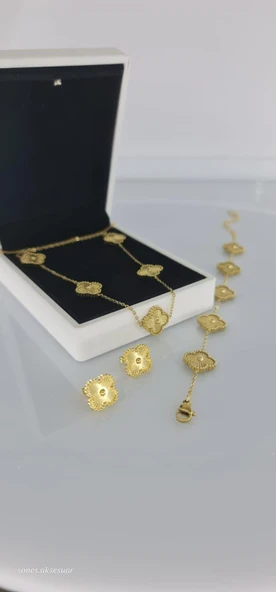 Günlük Gold Çelik Takı Seti ürün görseli 1