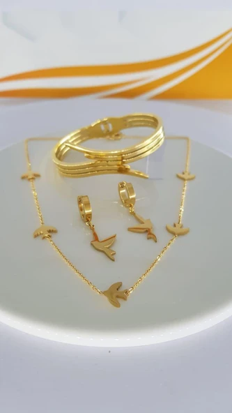 Martı Gold Çelik Takı Seti 358 ürün görseli 1