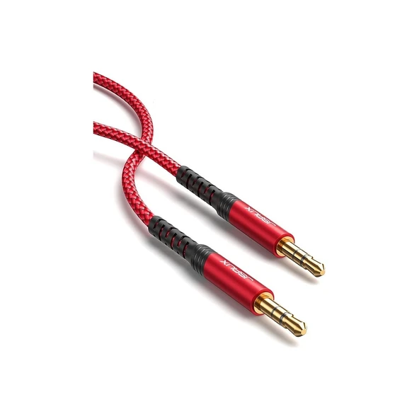 Profesyonel Hifi Stereo Ses Kablo 3,5 mm To 3.5mm Trs Uzatma Aux Kablosu 1 ADET CM0004 Uzun 3 Metre Kırmızı ürün görseli 1