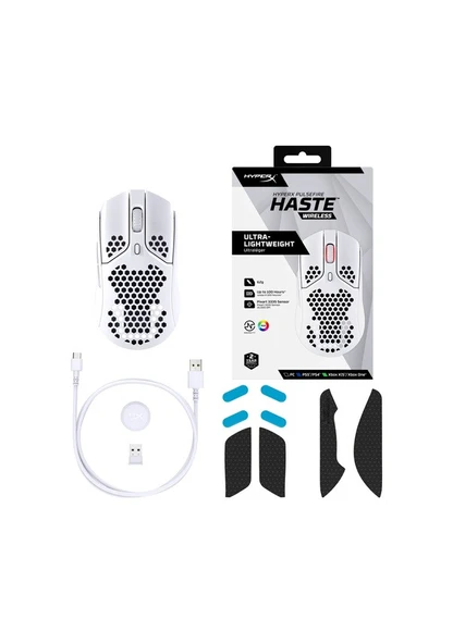 Hyperx Pulsefire Haste Kablosuz Beyaz Gaming Mouse - Resim 5