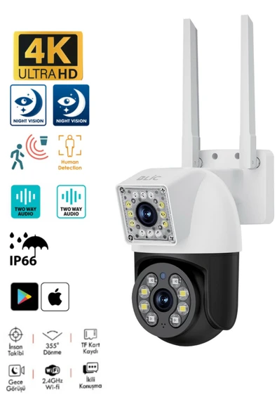 EvimShopping 1080p 4k Ip Kamera Wifi Speed Dome Ptz 2mp Dış Mekan Ip-30 Ev Ofis Bebek Kamera Akıllı Ip Kamera ürün görseli 1