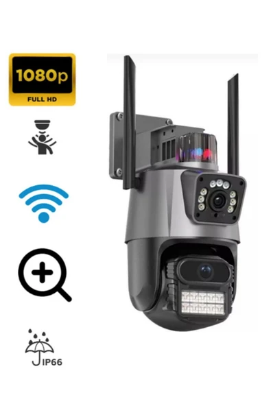 ATAsoft ELEKTRONİK Since 2021 BLM-61 FULL HD 1080P IP66 Wifi Akıllı Hareket Sensörlü Takip 4X ZOOM Su Geçirmez iP Kamera blm61 ürün görseli 1