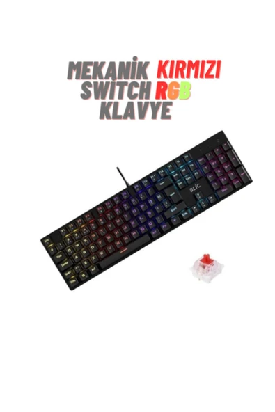 ATAsoft ELEKTRONİK Since 2021 Rgb Kırmızı Switch Q Gaming Tam Mekanik Kablolu Oyuncu Klavyesi Bkb4 ürün görseli 1