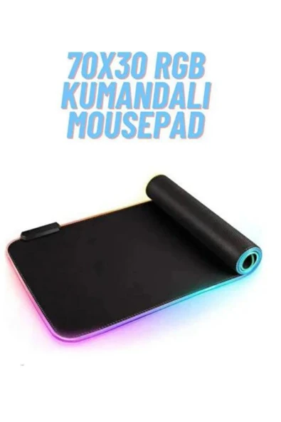 ATAsoft ELEKTRONİK Since 2021 Rgb LED Gaming Mouse Pad Siyah Kaymaz Su Geçirmez Kumandalı Xl Mouse Pad 70X30 ürün görseli 1