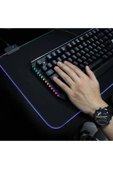 Antech Rgb Düz Siyah 80*30 Cm Mousepad - Resim 2