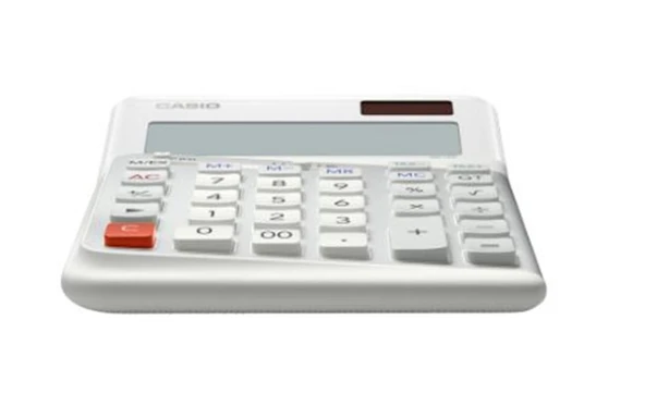 Casio DE-12E-WE Beyaz 12 Hane Masa Üstü Ergonomik Tuşlu Hesap Makinesi ürün görseli 1