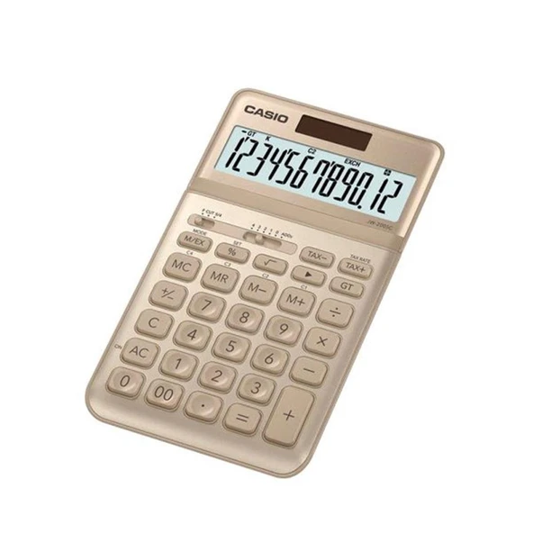 Casio JW-200SC-GD 12 Hane Altın Sarı Masa Üstü Hesap Makinesi ürün görseli 1
