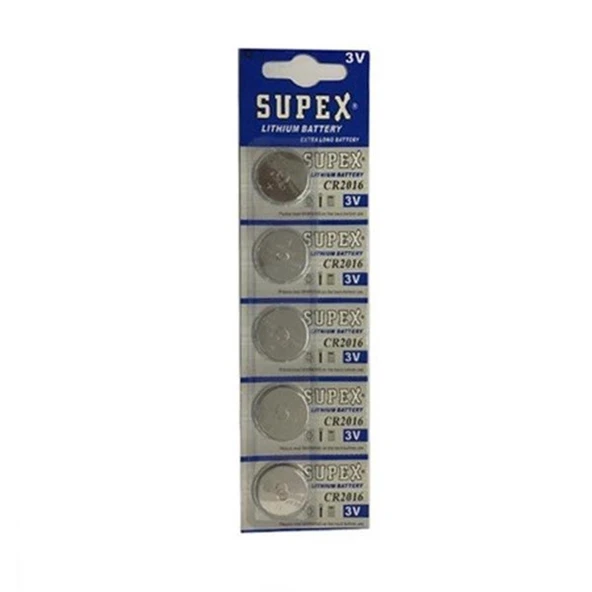 Supex Cr2016 3V Lityum 5Li Blister Pil ürün görseli 1