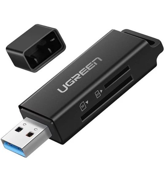 UGREEN 40752 USB 3.0 SD/TF Kart Okuyucu Siyah 5GB/s Süper Veri Aktarım Hızı ürün görseli 1