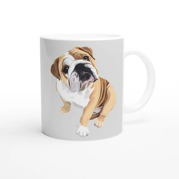 I Love Bulldog Temalı Baskılı Kupa Bardak ürün görseli 1