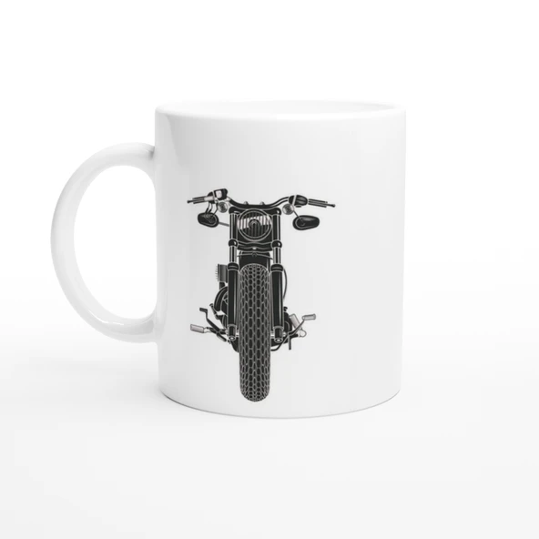 Önden Görünümlü Retro Motosiklet Baskılı Kupa Bardak ürün görseli 1