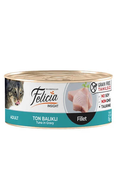 Tahılsız 85 gr Ton Balıklı Fileto Yaş Kedi Maması SKT : 05/2025 ürün görseli 1