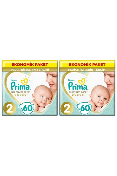 Prima Bebek Bezi Premium Care 2 Beden 120 Adet 4-8 KG ürün görseli 1