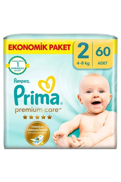 Prima Bebek Bezi Premium Care 2 Beden 60 Adet Ekonomik Paket ürün görseli 1