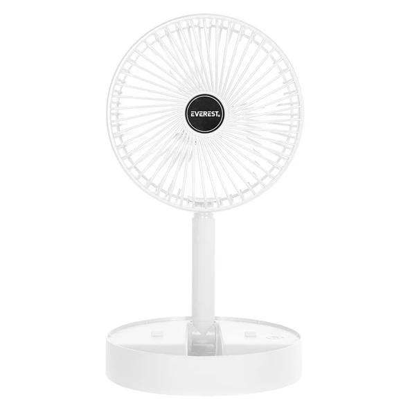 Everest EFN-605 Masaüstü Şarj Edilebilir Beyaz 800mAh Usb Fan ürün görseli 1