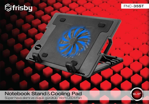 Frisby FNC-35ST Standlı Notebook Soğutucu 1 Port Usb 10"- 17" boyutunda notebooklar için uygundur ürün görseli 1
