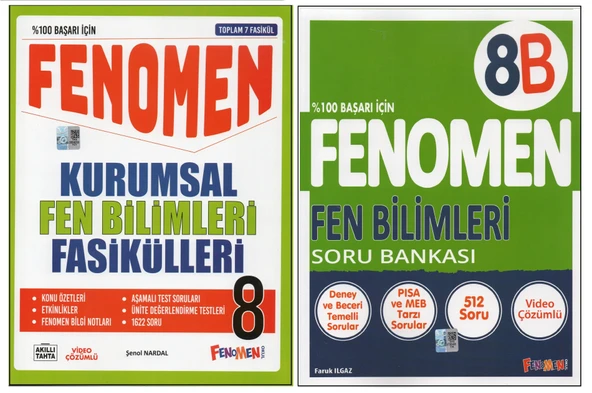 FENOMEN 8.SINIF FEN KURUMSAL FASİKÜLLERİ + FENOMEN 8B FEN BİLİMLERİ (2 KİTAP) ürün görseli 1