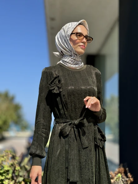 Misswhence Gül Detaylı İpek Elbise 36800 - Resim 10