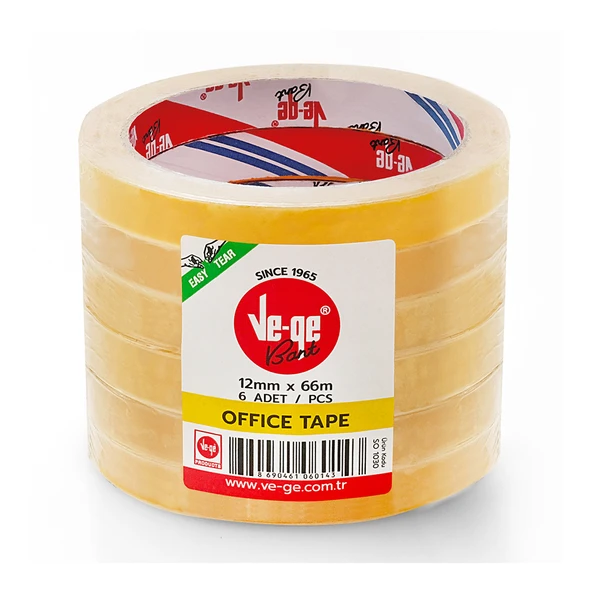 Vege Selefon Bant Offıce Tape 12x66m (6'lı Paket) ürün görseli 1