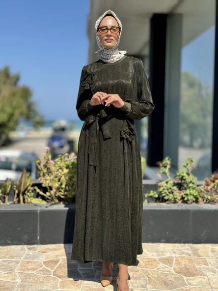 Misswhence Gül Detaylı İpek Elbise 36800 - Resim 3