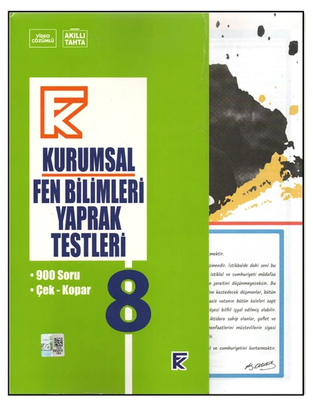 KURMAY 8.SINIF FEN BİLİMLERİ KURUMSAL YAPRAK TEST ürün görseli 1