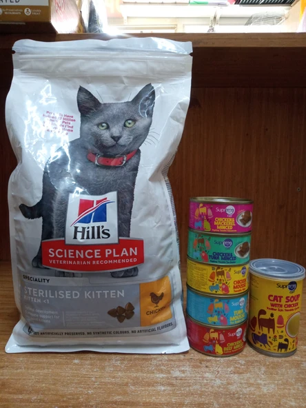 Hill's Scıence Plan Kısırlaştırılmış Tavuklu Yavru Kedi Maması 1.5 kg+5 ADET KARIŞIK AROMA PÜRE KEDİ KONSERVE 85 GRAM+1 ADET TAVUKLU KEDİ ÇORBASI 135 ML ürün görseli 1