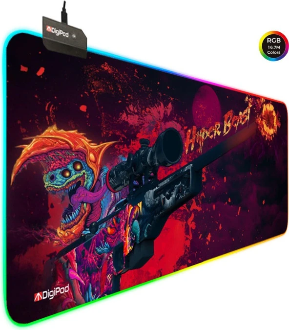 Digipod RGB Gaming Mousepad Oyuncu Mouse pad 90X40 XXL Büyük Oyuncu Mouse Pad Kaymaz Taban 4mm ürün görseli 1