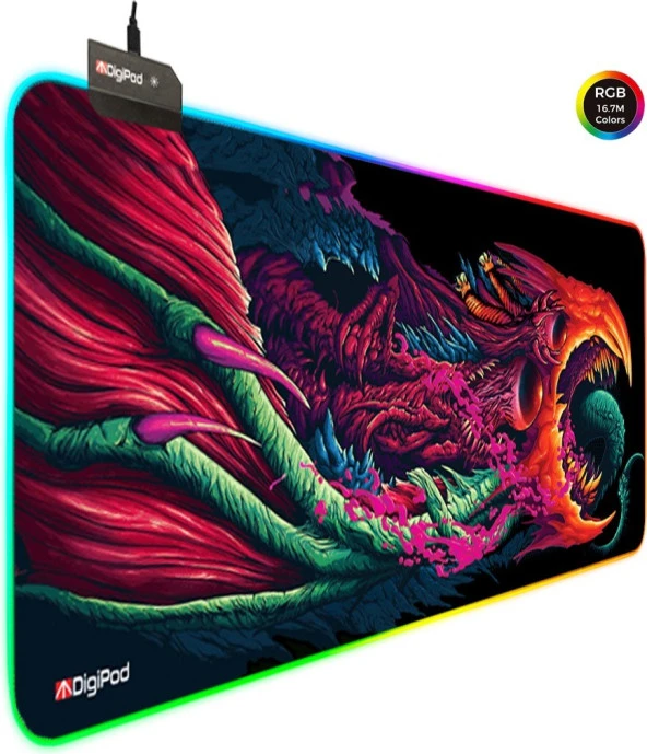 Digipod RGB Gaming Mousepad Oyuncu Mouse pad 90X40 XXL Büyük Oyuncu Mouse Pad Kaymaz Taban 4mm ürün görseli 1