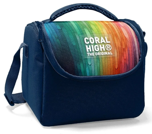 Coral High Thermo Beslenme Çantası - Erkek Çocuk, Lacivert Çok Renkli Çizgi Desenli ürün görseli 1