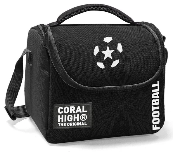 Coral High Erkek Çocuk Beslenme Çantası - Thermo - Siyah Beyaz Futbol ürün görseli 1